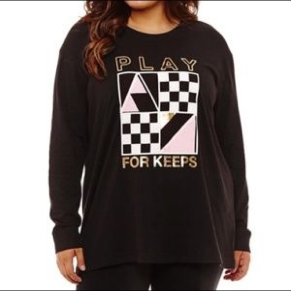 Black long sleeved soft cotton top